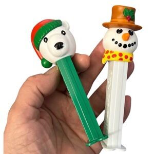 Christmas PEZ Dispenser Set - Polar Bear and Snowman collectibles